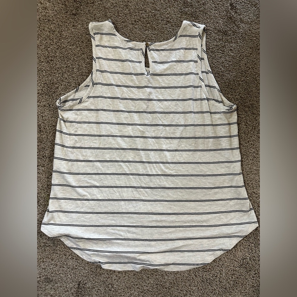Market & Spruce Black and White Striped Tank Top - Picture 5 of 6